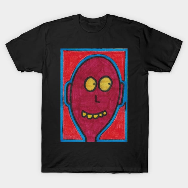 Happy Man on Red T-Shirt by JaySnellingArt